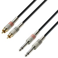 Adam Hall K3TPC0300 | Cable de audio 2 RCA macho a 2 plug mono de 3 metros